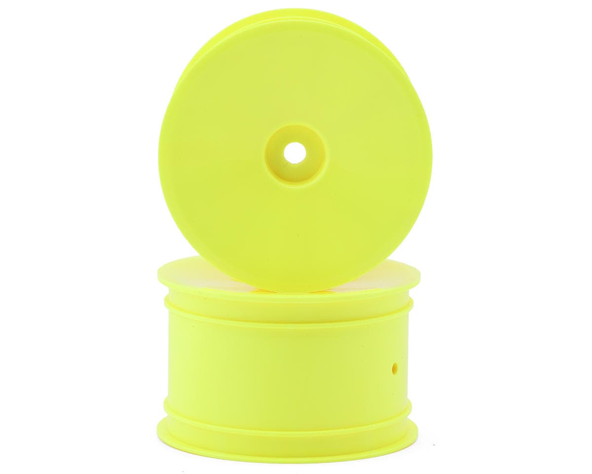 Hudy 2.2" V2 "Aerodisk" Rear 1/10 Buggy Wheels (Yellow) (2) (XB2/XB4) (Hard) w/12mm Hex