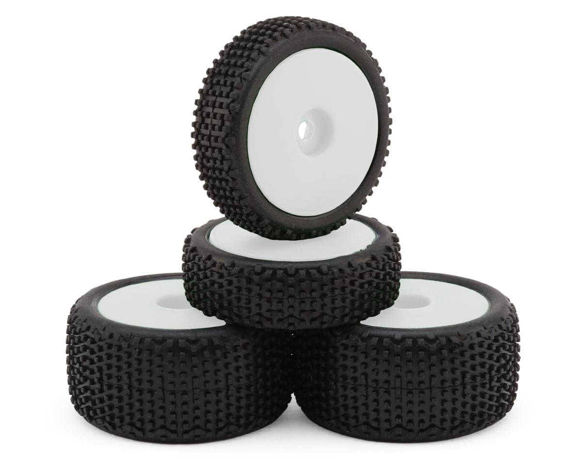 Maverick Microbe Sideline Front & Rear Pre-Mounted Buggy Tires Set (White)