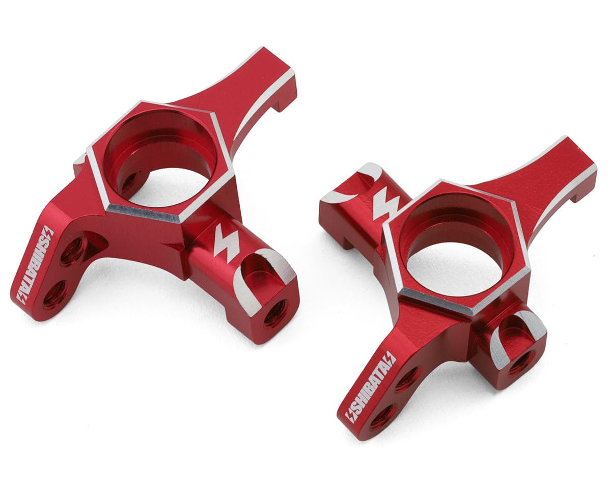 Shibata GRK5-R "Version Y" Aluminum Lightweight Steering Knuckles (Red) (2)