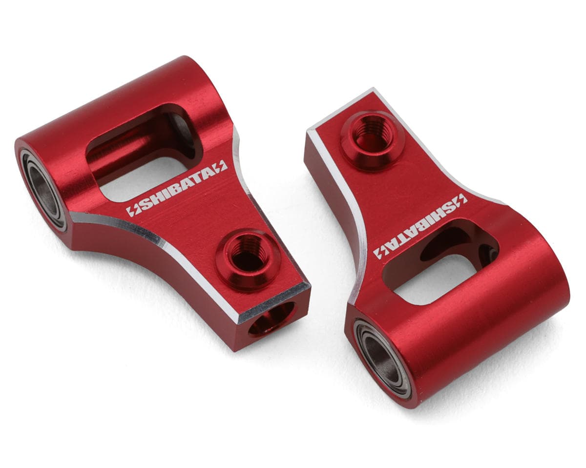 Shibata GRK5 Aluminum Rear Upper Ball Bearing Suspension Arms (Red) (Short) (2)