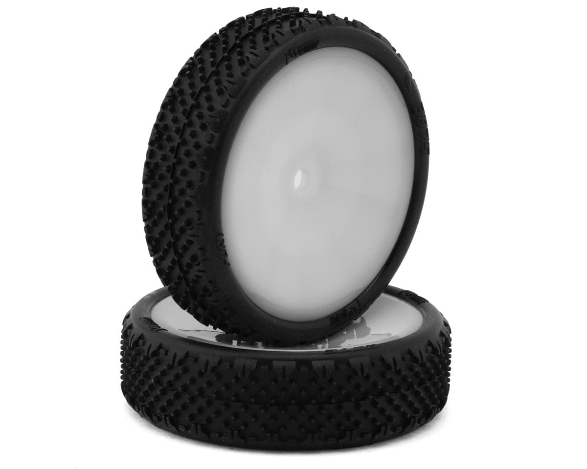 Pro-Motion Fury 2.2" Slim 2WD Front LP Carpet 1/10 Buggy Pre-Mounted Tires (C3 Green/Medium) (White) (2)