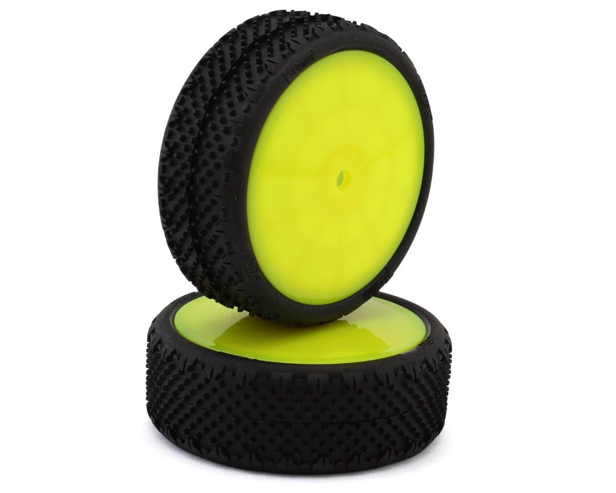 Pro-Motion Fury LP 2WD 2.2'' Wide Front Carpet Pre-Mounted Tires (C3 Green/Medium) (Yellow) (2)