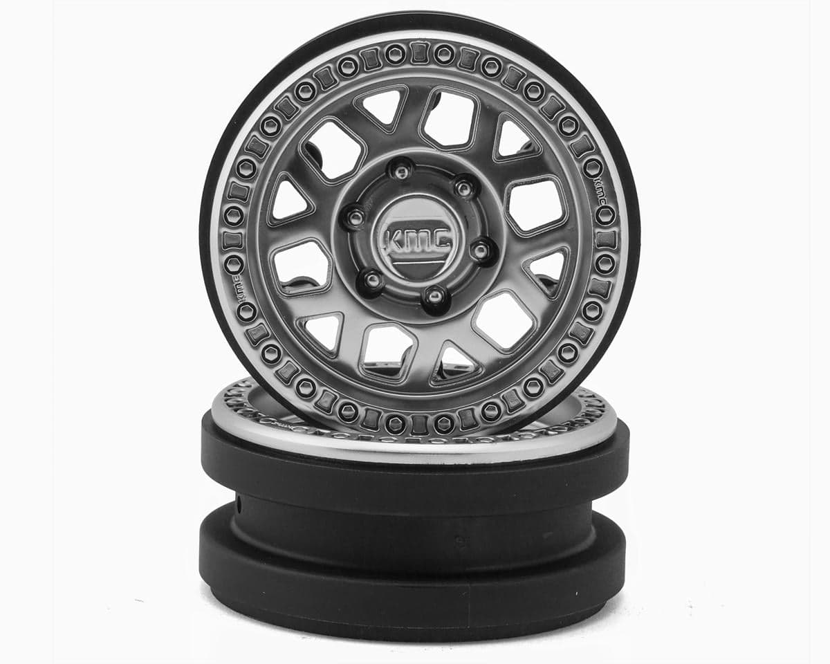 Axial SCX10 III 1.9" KMC Mesa Composite Beadlock Wheels (Satin Chrome) (2)