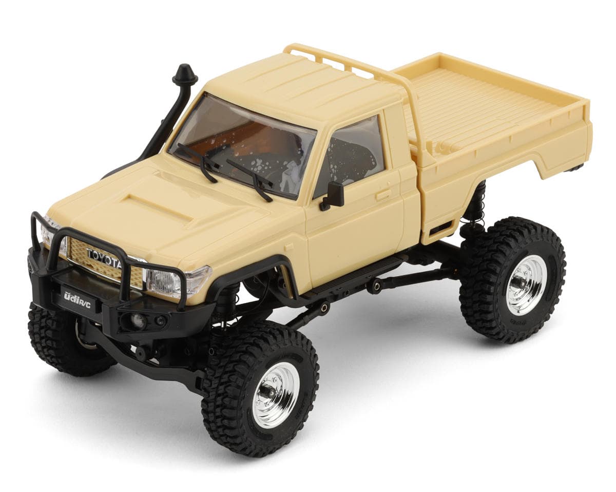 UDI RC UCX24 Pro Toyota Land Cruiser 1/24 RTR Brushless Micro Rock Crawler (Tan) w/2.4GHz Radio, Battery & Charger