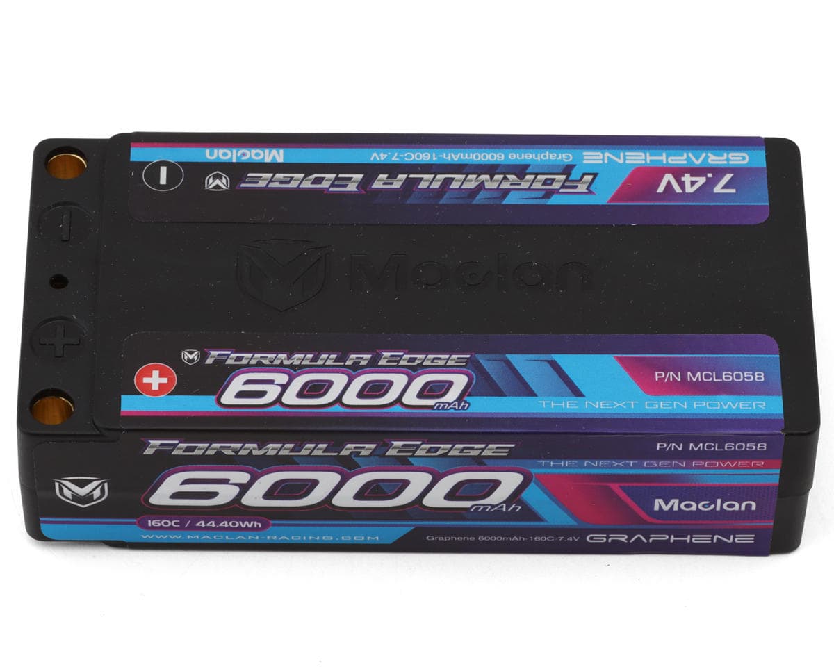 Maclan Formula Edge 2S 160C Shorty LiPo Battery (7.4V/6000mAh) w/5mm Bullets