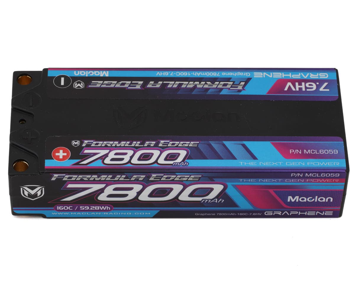 Maclan Formula Edge 2S 160C Mid-Shorty LiHV Battery (7.6V/7800mAh) w/5mm Bullets