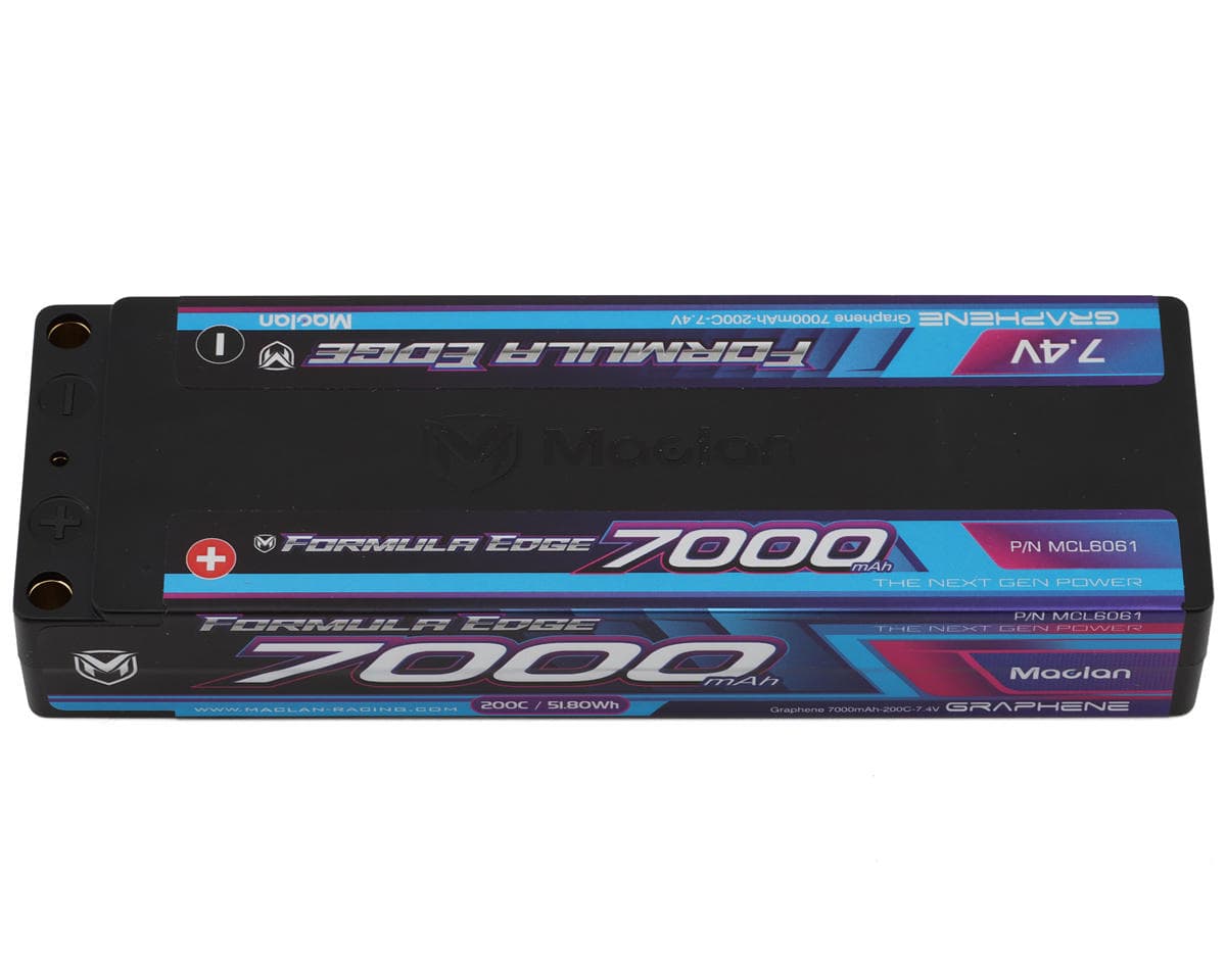 Maclan Formula Edge 2S 200C ULCG Stick LiPo Battery (7.4V/7000mAh) w/5mm Bullets