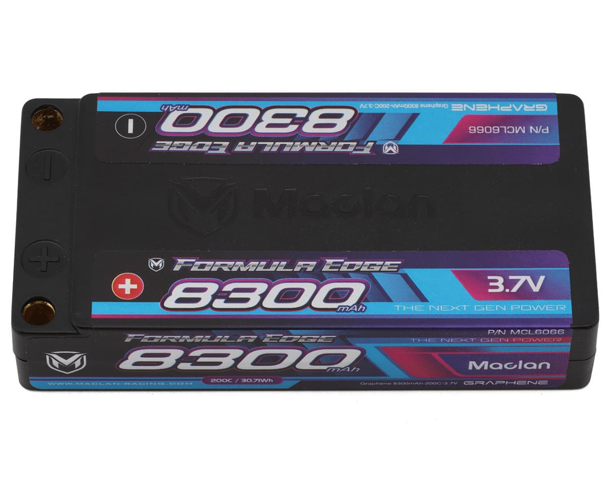 Maclan Formula Edge 1S 200C ULCG Shorty LiPo Battery (3.7V/8300mAh) w/5mm Bullets