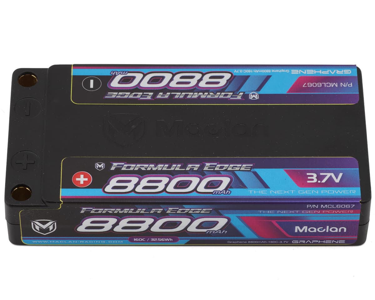 Maclan Formula Edge 1S 160C ULCG Shorty LiPo Battery (3.7V/8800mAh) w/5mm Bullets