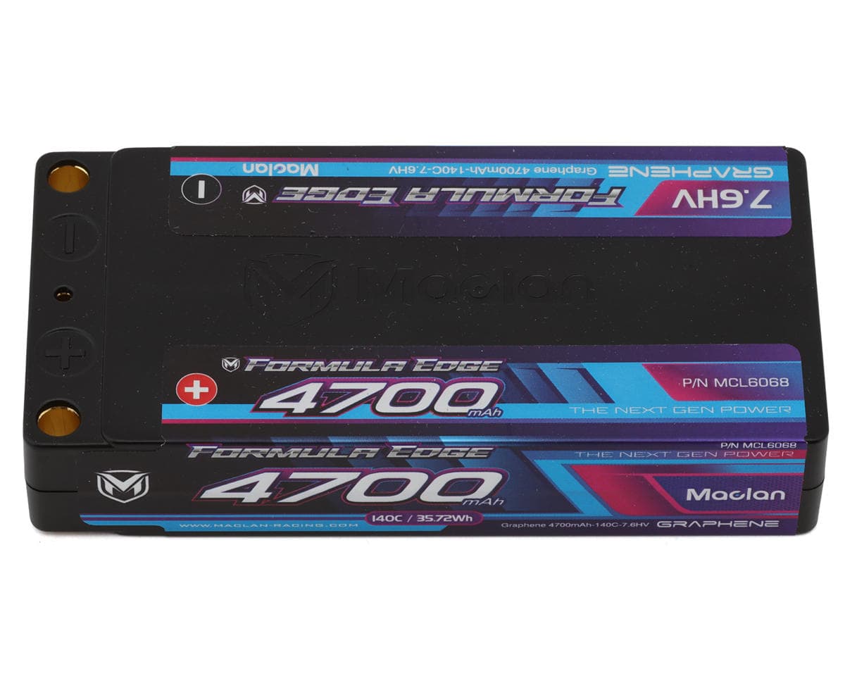 Maclan Formula Edge 2S 140C ULCG Shorty LiHV Battery (7.6V/4700mAh) w/5mm Bullets