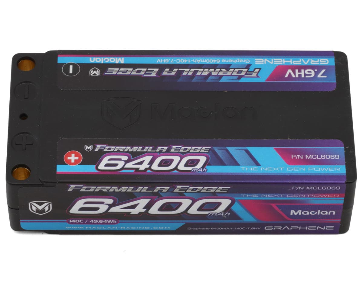 Maclan Formula Edge 2S 140C Shorty LiHV Battery (7.6V/6400mAh) w/5mm Bullets