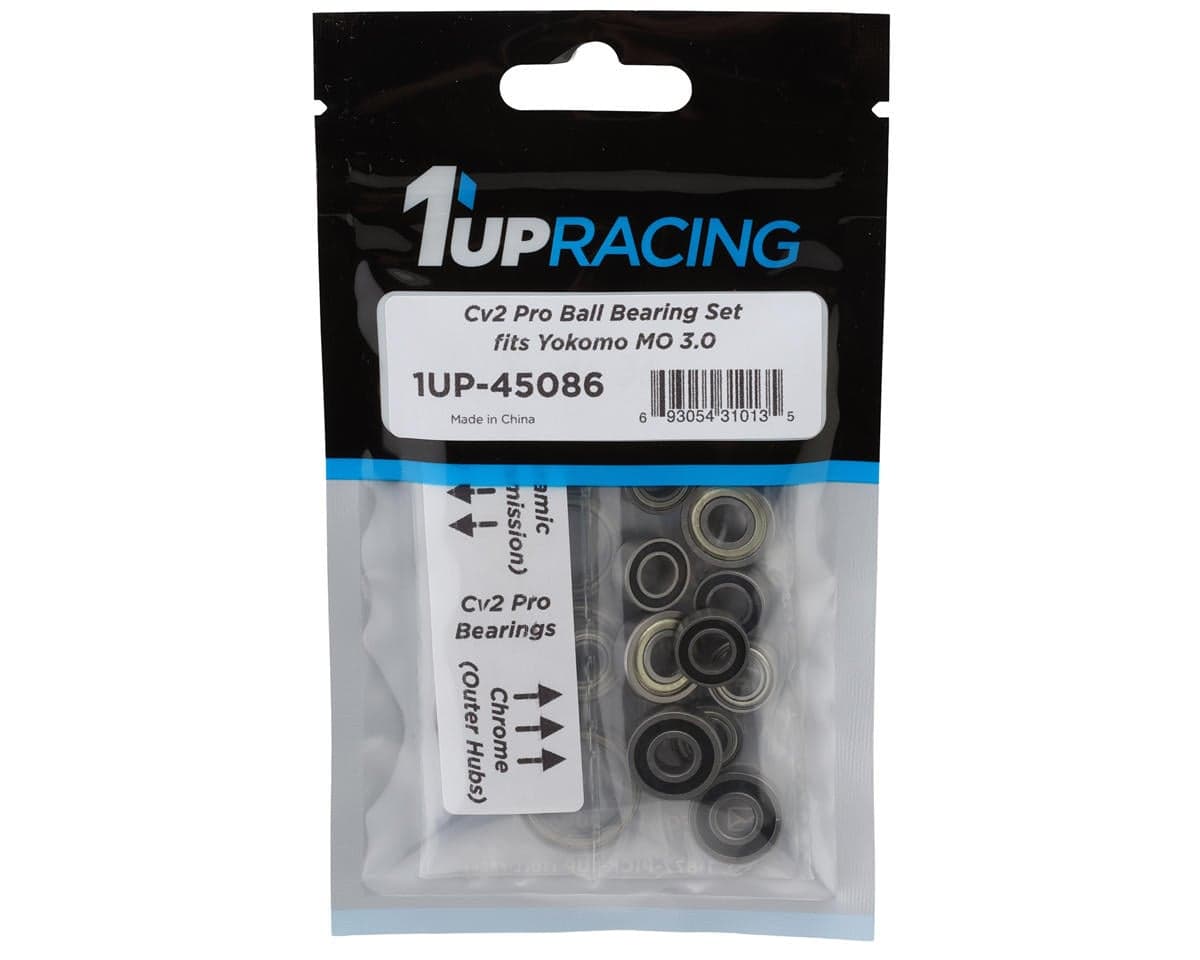 1UP Racing Yokomo MO 3.0 Cv2 Pro Ball Bearings Set (Ceramic/Chrome)