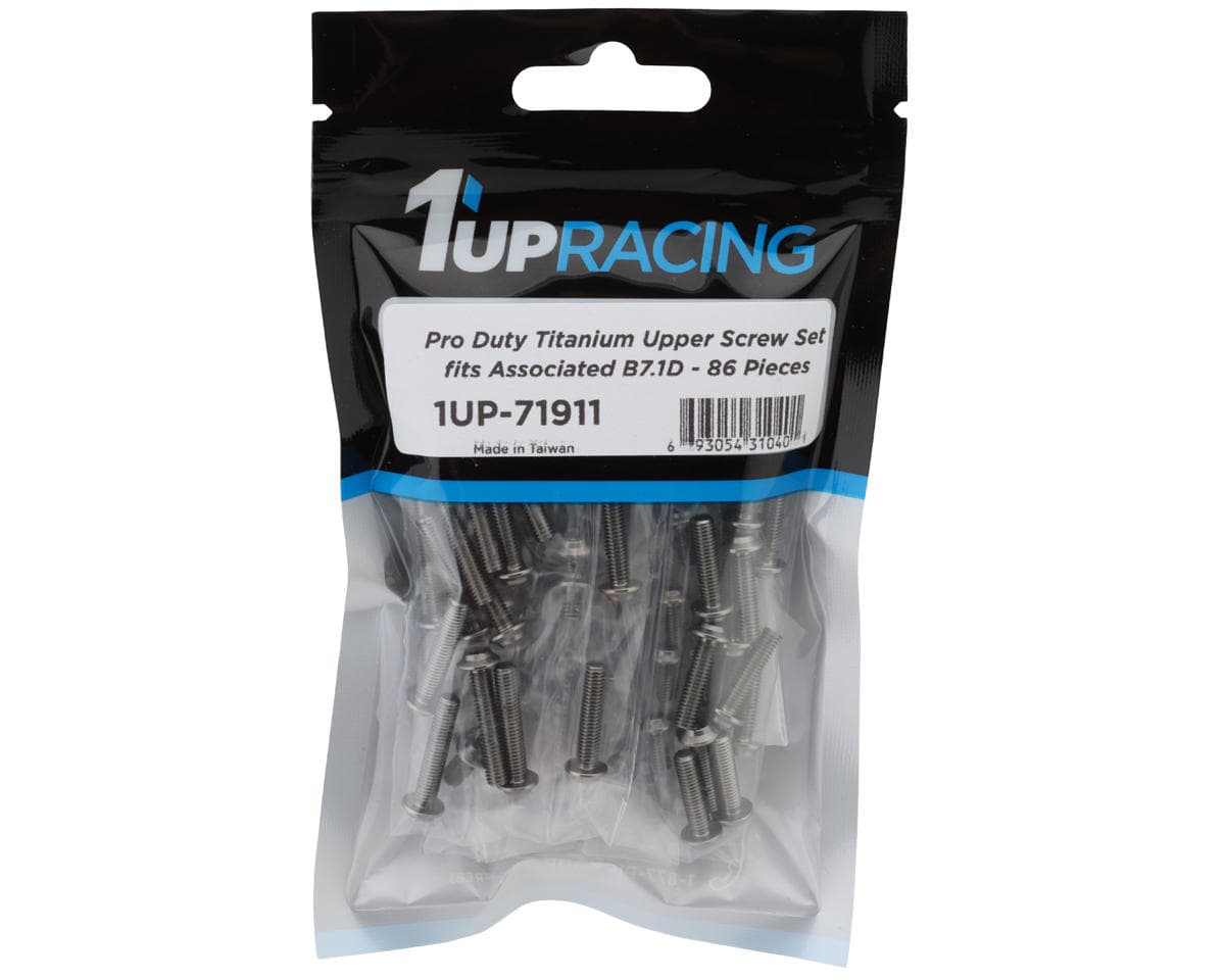 1UP Racing Team Associated RC10B7.1D Pro Duty Titanium Upper Screws Set (90)