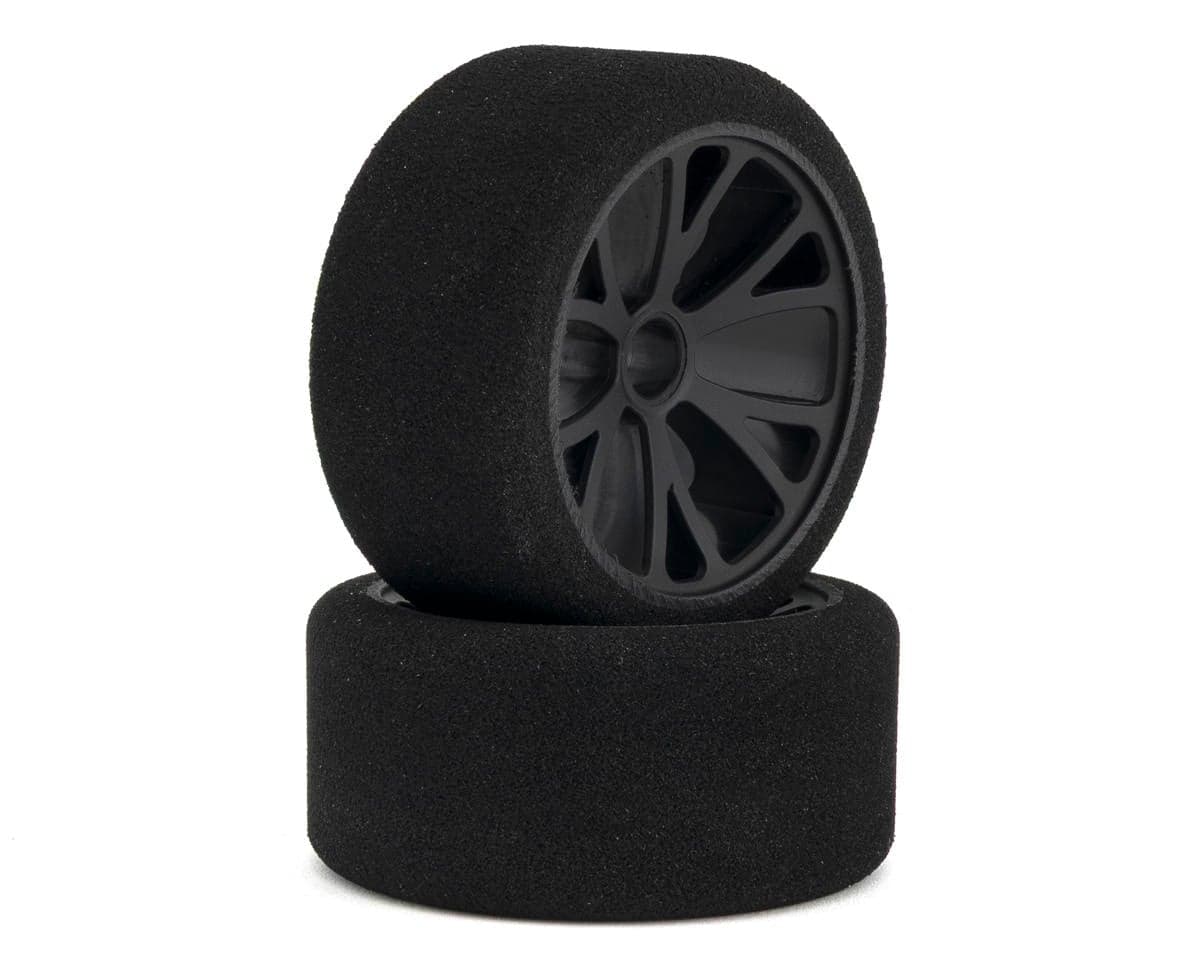 eXcelerate "N" Compound 1/10 Pan Car Front Natural Foam Pre-Mounted Tires (2) (X Purple)