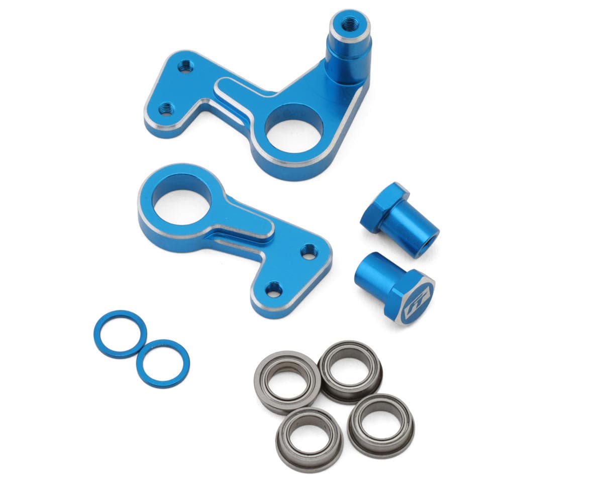 Team Associated RC10 Factory Team CNC Aluminum Steering Bellcrank Set (Blue)