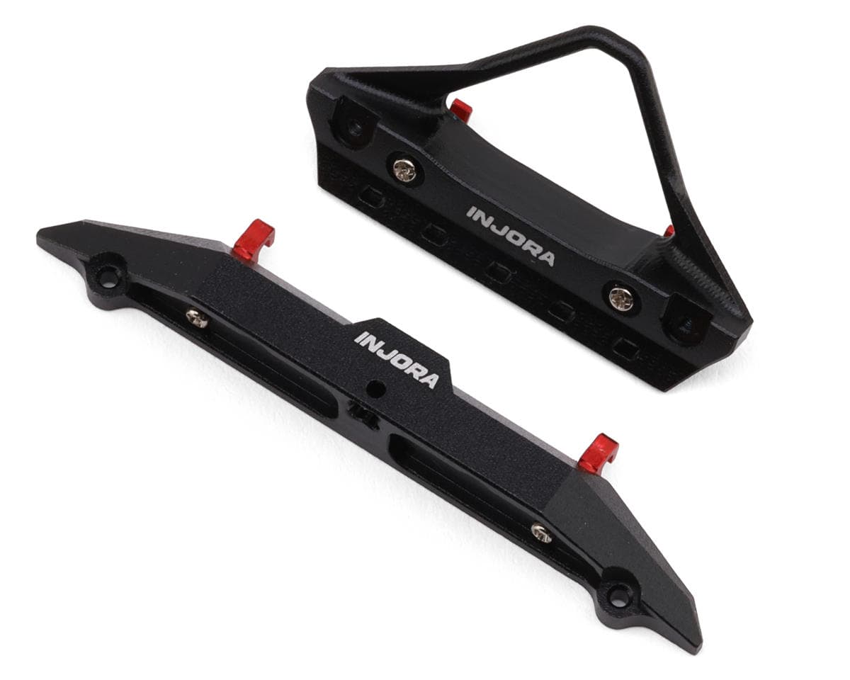 Injora Axial SCX30 Aluminum Stinger Bumpers Set (Black) (Jeep Wrangler JLU)