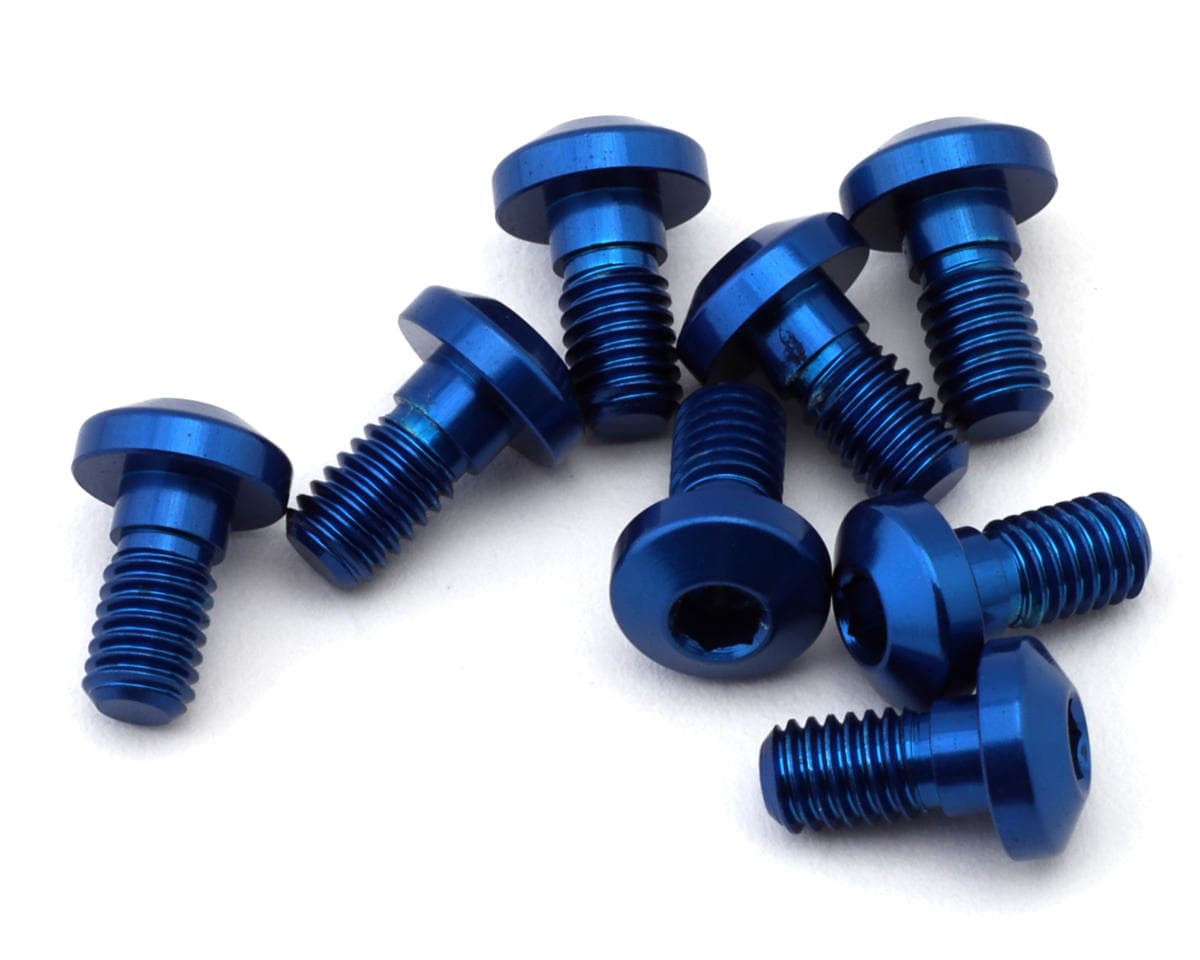 Revolution Design Team Associated RC10B7 Aluminum Centering Screws (Blue) (8) (3x6mm)