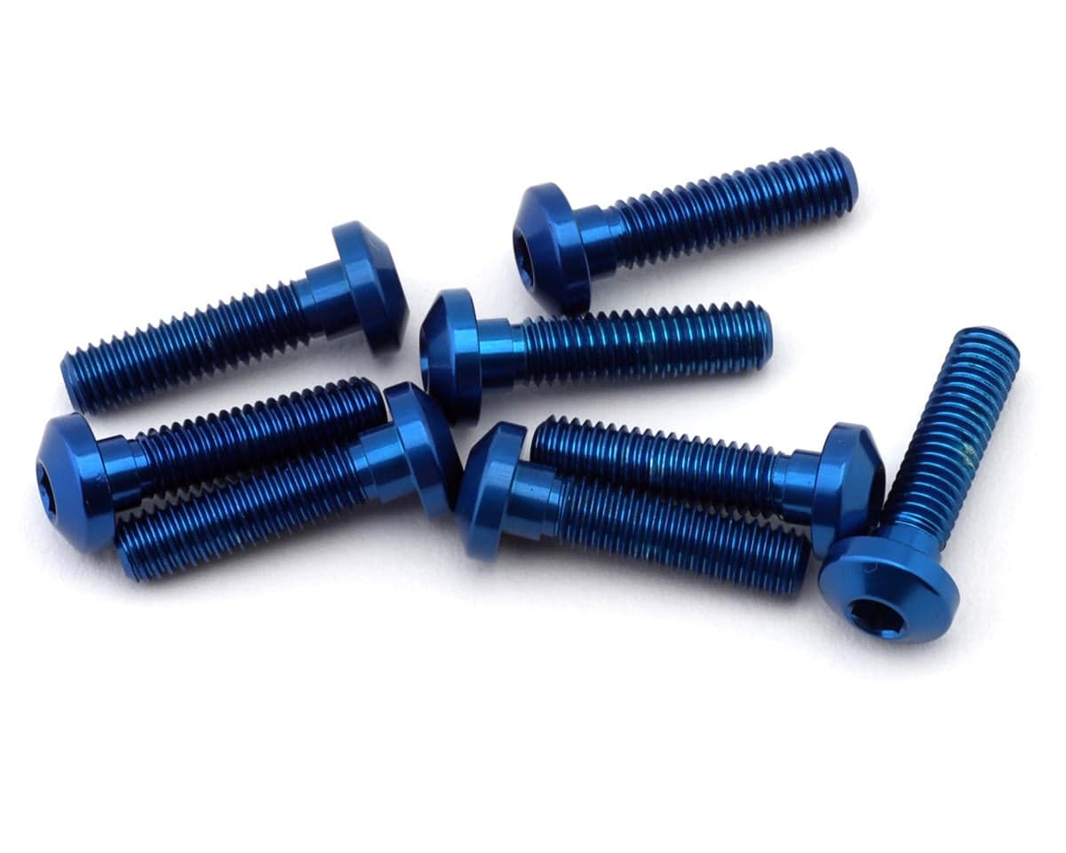 Revolution Design Team Associated RC10B7 Aluminum Centering Screws (Blue) (8) (3x12mm)