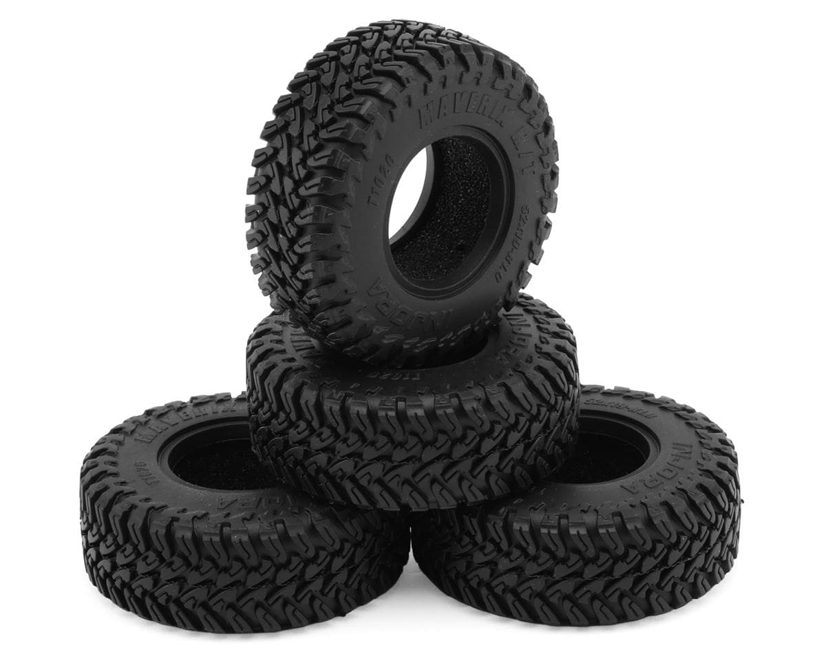 Injora 1.0" Maverix M/T Micro Rock Crawler Tires (4) (52mm OD) (S5) w/Foam Inserts