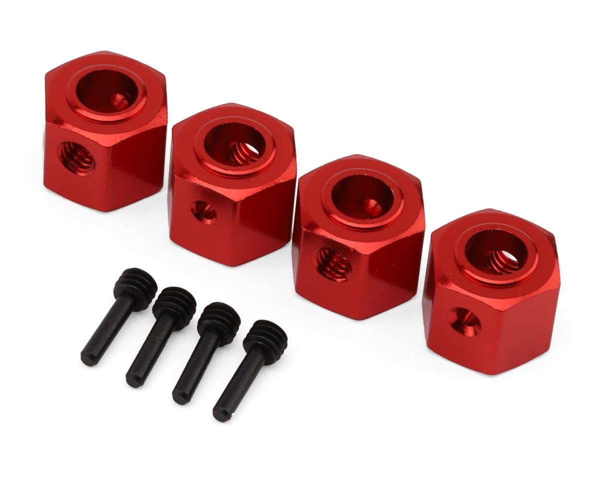 Kyosho KC10 Aluminum Wheel Hub Hex Adapters (Red) (4)