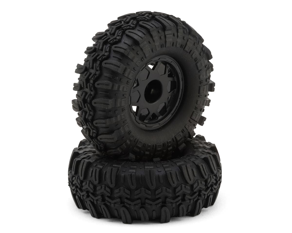 UDI RC Bharal Pro 1.3" Pre-Mounted Tires (Black) (2) w/Bead-Lock Wheels