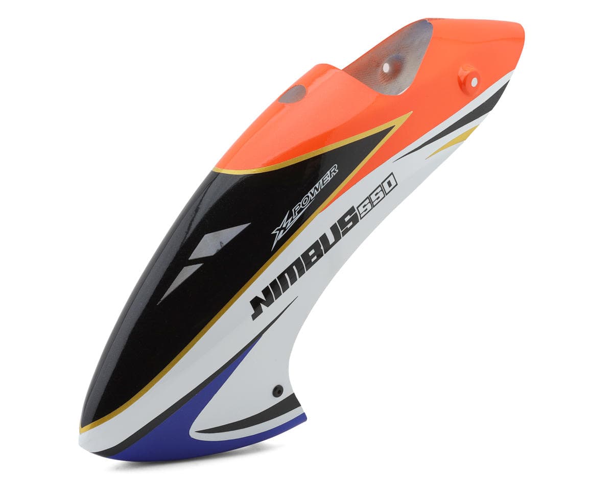 XLPower Nimbus 550 Pre-Painted Canopy (Black/Orange) (550V2/550 Nitro)