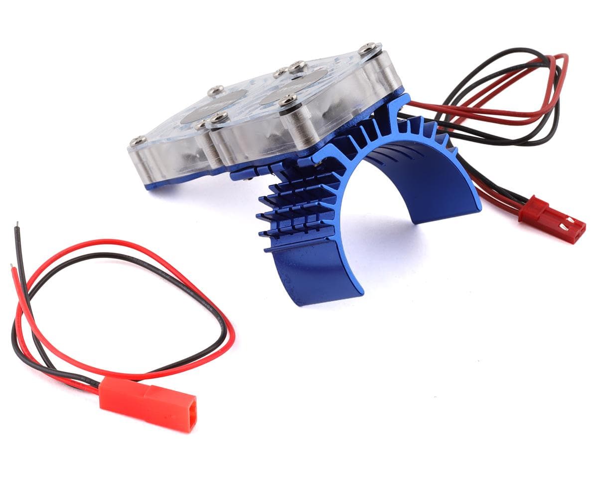 Team Integy Motor Heatsink w/Twin Fan for Traxxas Slash 4x4 (Blue)