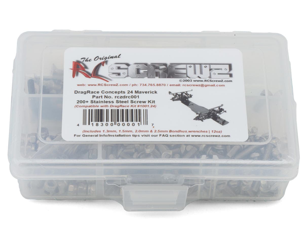 RC Screwz DragRace Concepts 24 Maverick Outlaw Stainless Steel Screws Kit