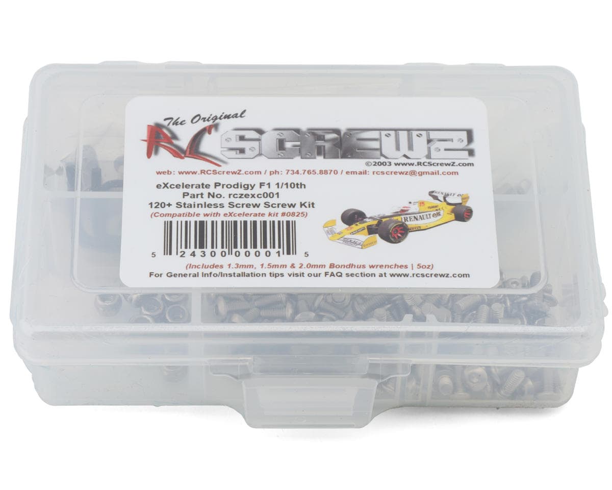 RC Screwz eXcelerate Prodigy F1 Stainless Steel Screws Kit