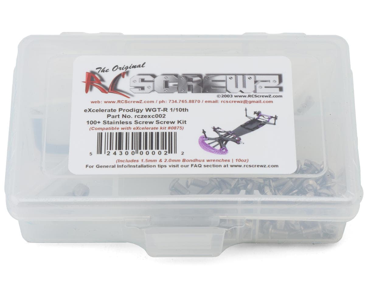 RC Screwz eXcelerate Prodigy WGT-R Stainless Steel Screws Kit