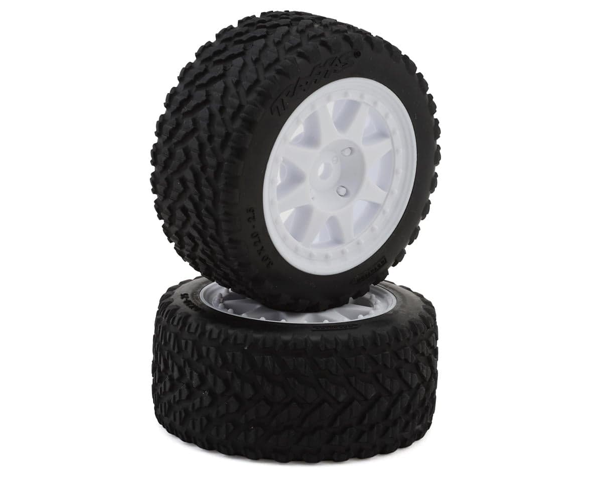 Traxxas Mini Rally Pre-Mounted Tires (White) (2) (Hard)