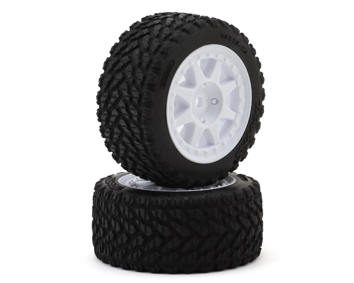 Traxxas Mini Rally Pre-Mounted Tires (White) (2) (Soft)