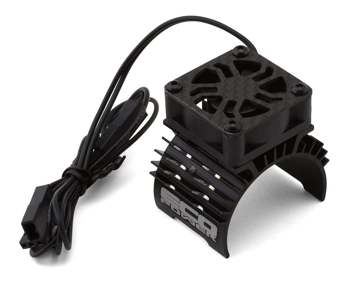 EcoPower 540-550 Motor Aluminum Heat Sink (Black) w/25mm Cooling Fan