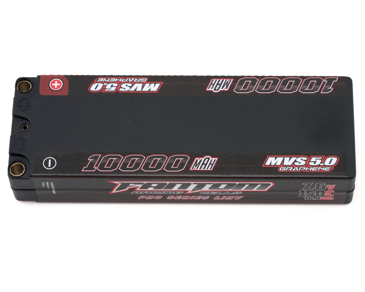 Fantom Pro Series MSV 5.0 2S Graphene LiHV 150C Battery (7.6V/10000mAh) w/5mm Bullets