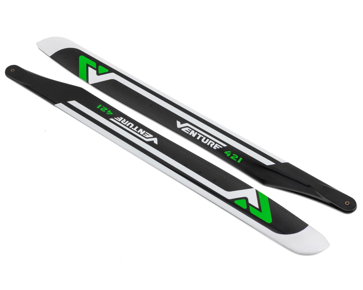 Venture Blades 421mm Premium Carbon Fiber Main Blades (Green) (2)