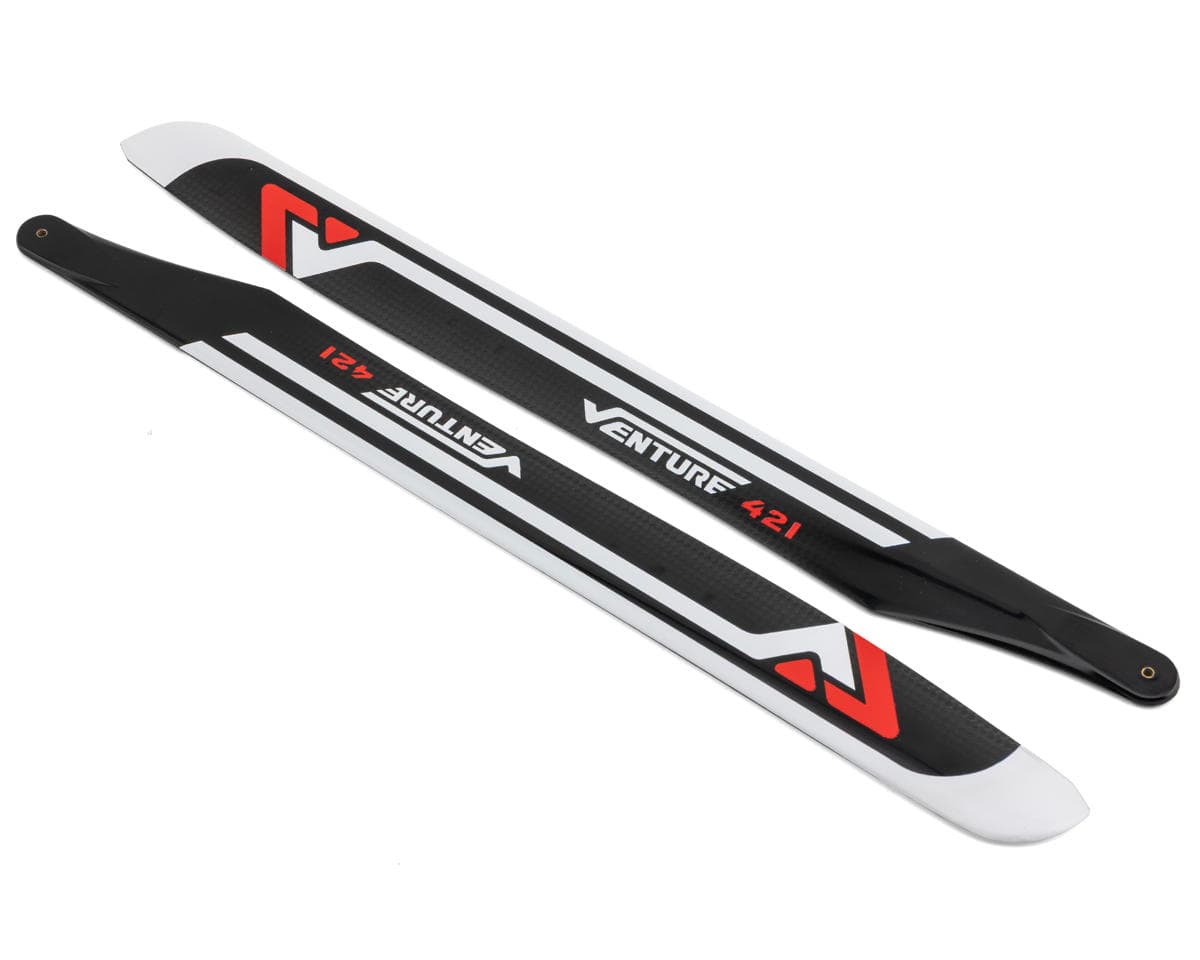 Venture Blades 421mm Premium Carbon Fiber Main Blades (Red) (2)