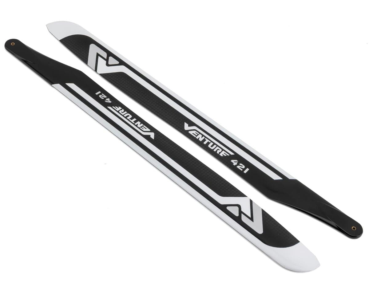 Venture Blades 421mm Premium Carbon Fiber Main Blades (Silver) (2)