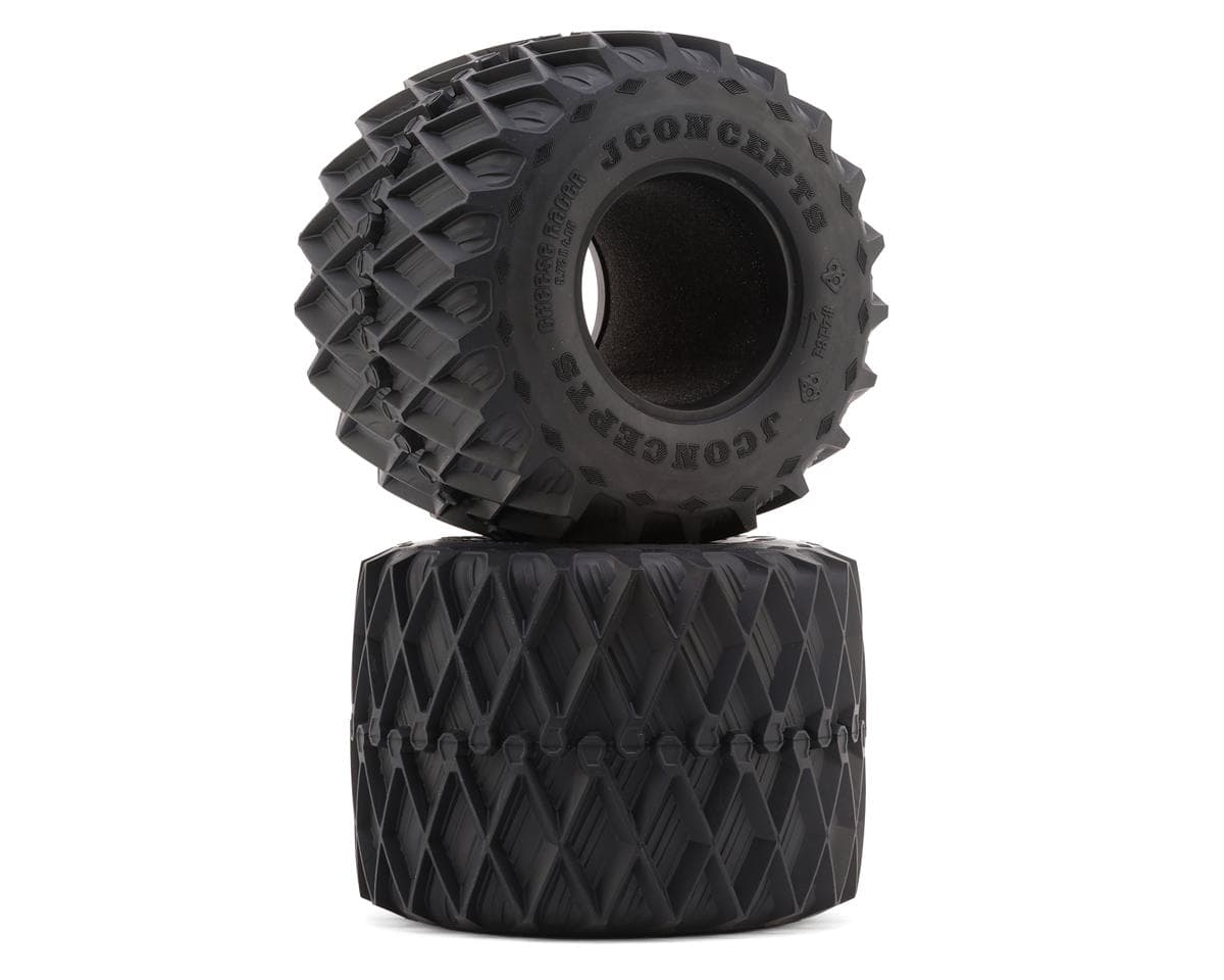 JConcepts Cheese Racer 2.6" Monster Truck Tires (2) (Gold) w/Foam Inserts