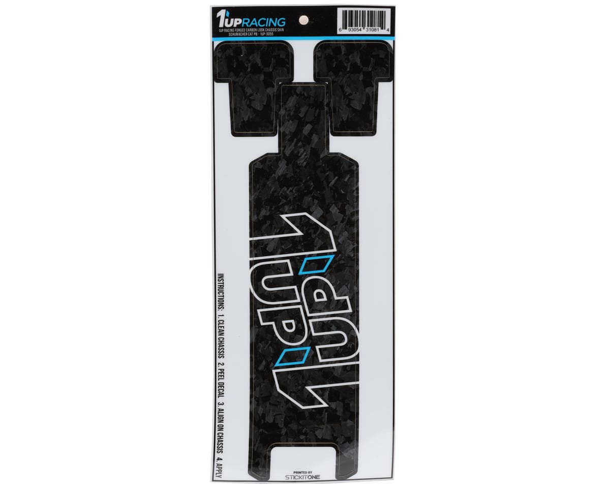 1UP Racing Schumacher Cat PB Twin 1UP Outline Logo Chassis Protector Sheet (Forged Carbon)