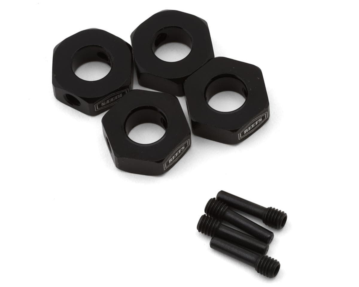 Reefs RC XP10 Plague 12mm Aluminum Wheel Hex Adapters (Black) (4)