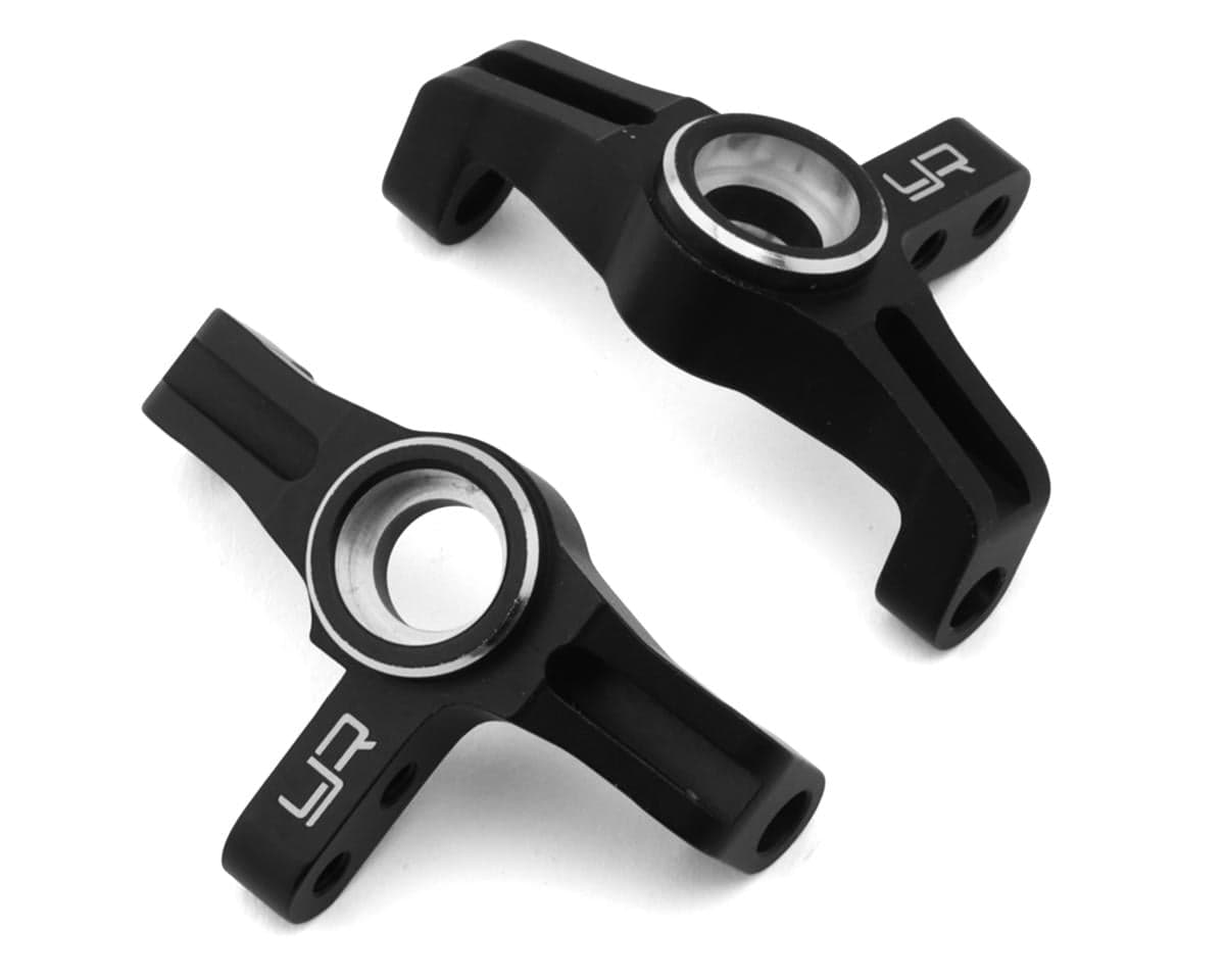 Yeah Racing Team Associated RC10 4WD 7075 Aluminum Steering Knuckles (Black) (2)
