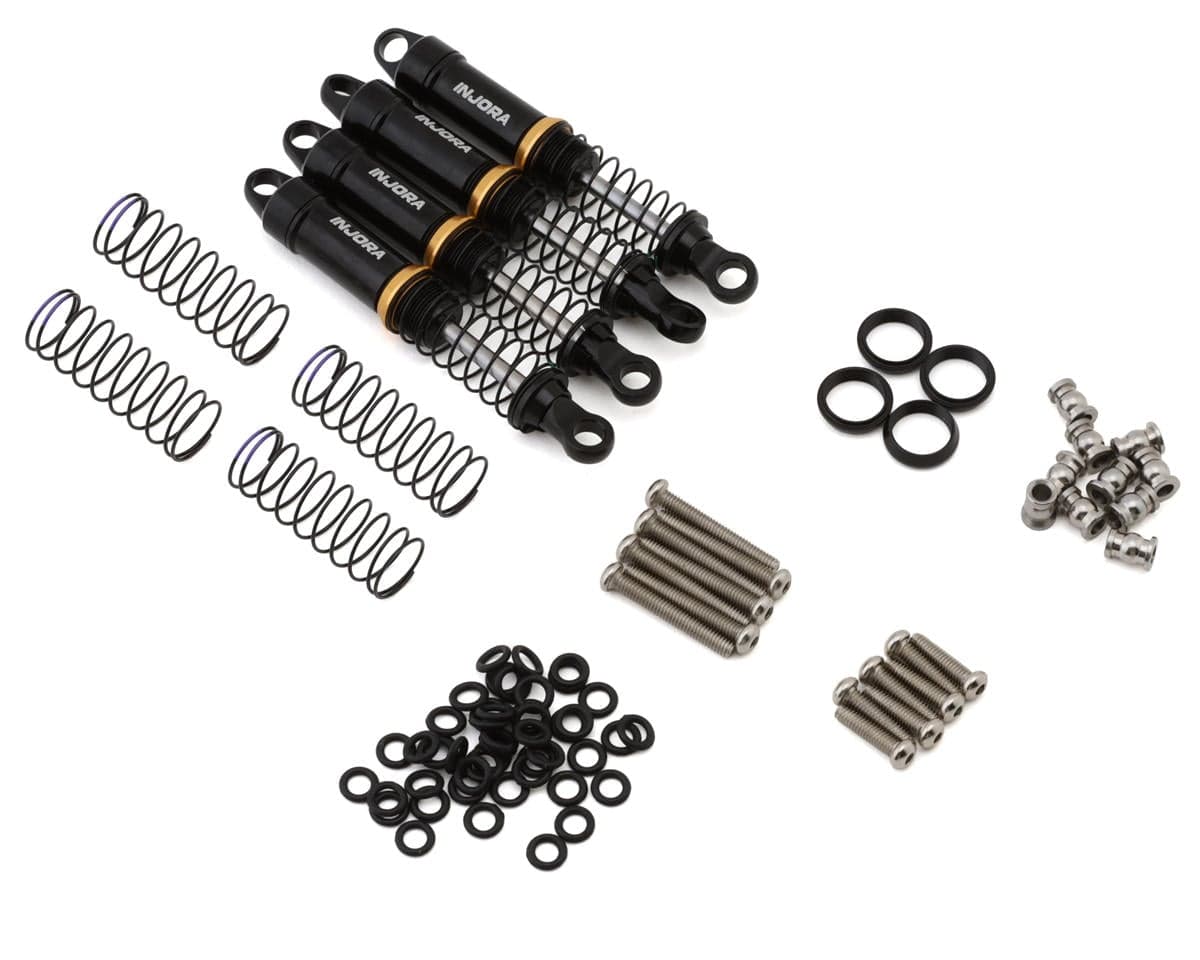 Injora LS 59mm Long Travel Aluminum Threaded Oil Shocks for Traxxas® TRX-4M® (Black) (4)