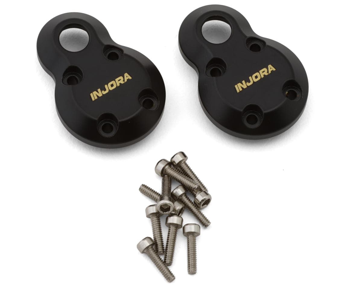 Injora Axial SCX24 Planet Axle Brass Differential Covers (Black) (6.1g ea) (2) (Planet Axles Only)