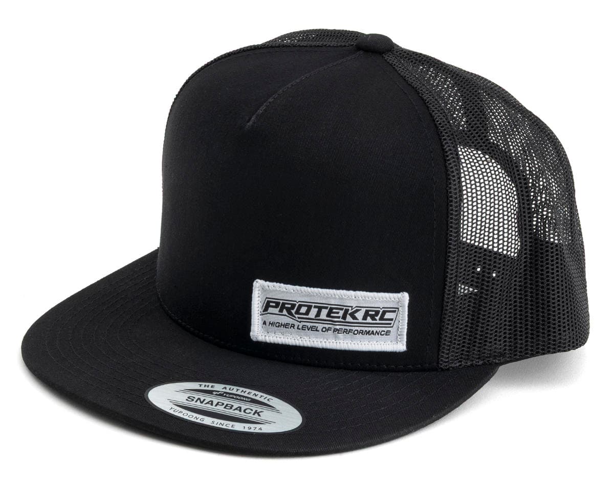 ProTek RC Mesh-Back Flat Bill Trucker Hat (Black) (One Size Fits Most)