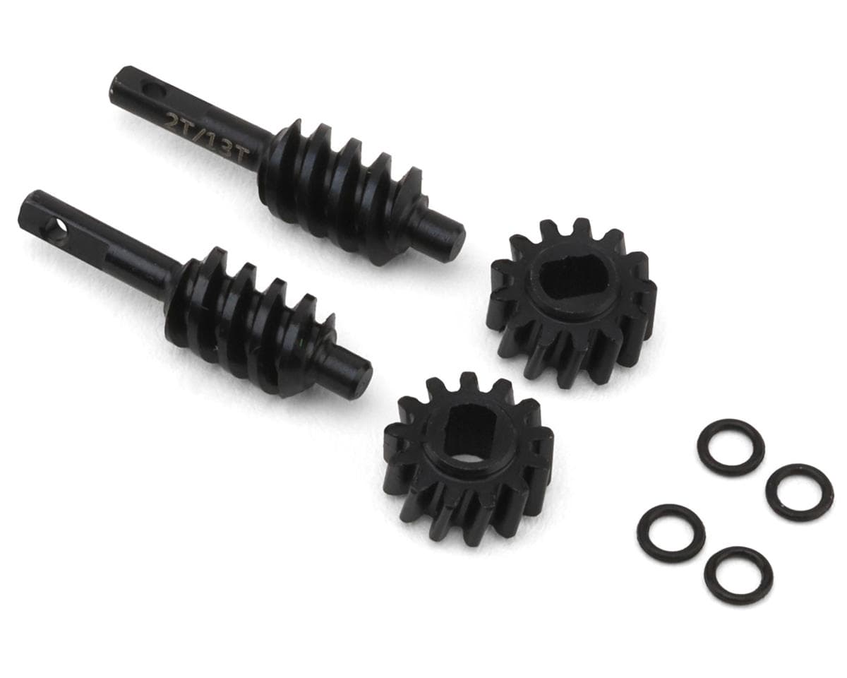 Treal Hobby Axial SCX30 Hardened Steel Differential Overdrive Worm Gears Set (2) (2T/13T) (Overdrive 23%)