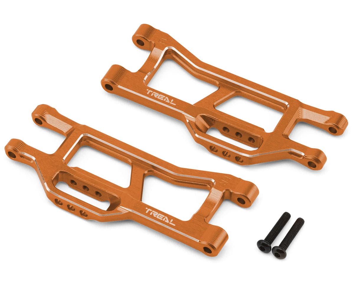 Treal Hobby 7075 Aluminum Front Lower Suspension Arms for Traxxas® Mini XRT® (Orange) (2)