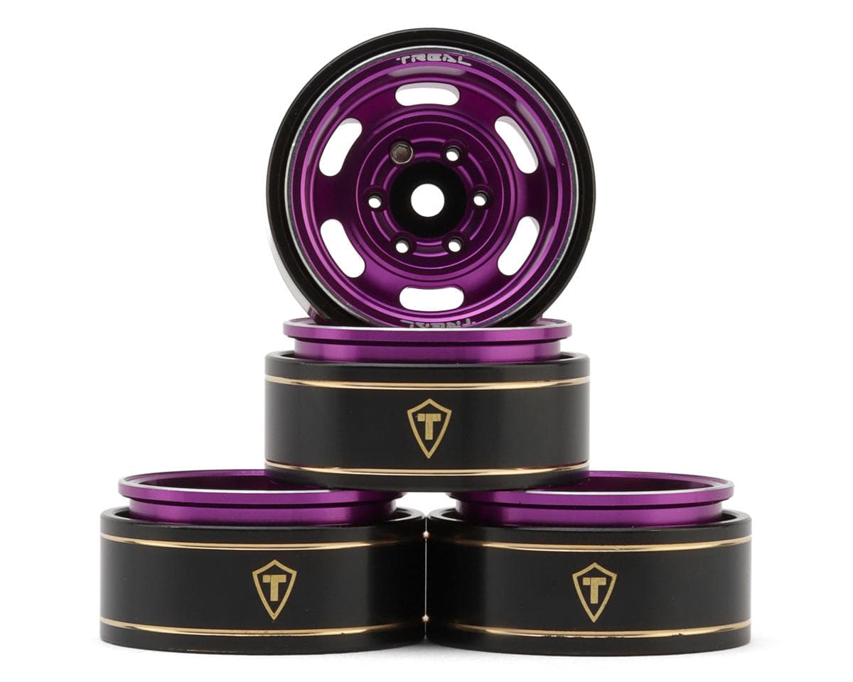 Treal Hobby Type E 1.0" 6-Slot Beadlock Wheels (Purple) (4) (21.9g)