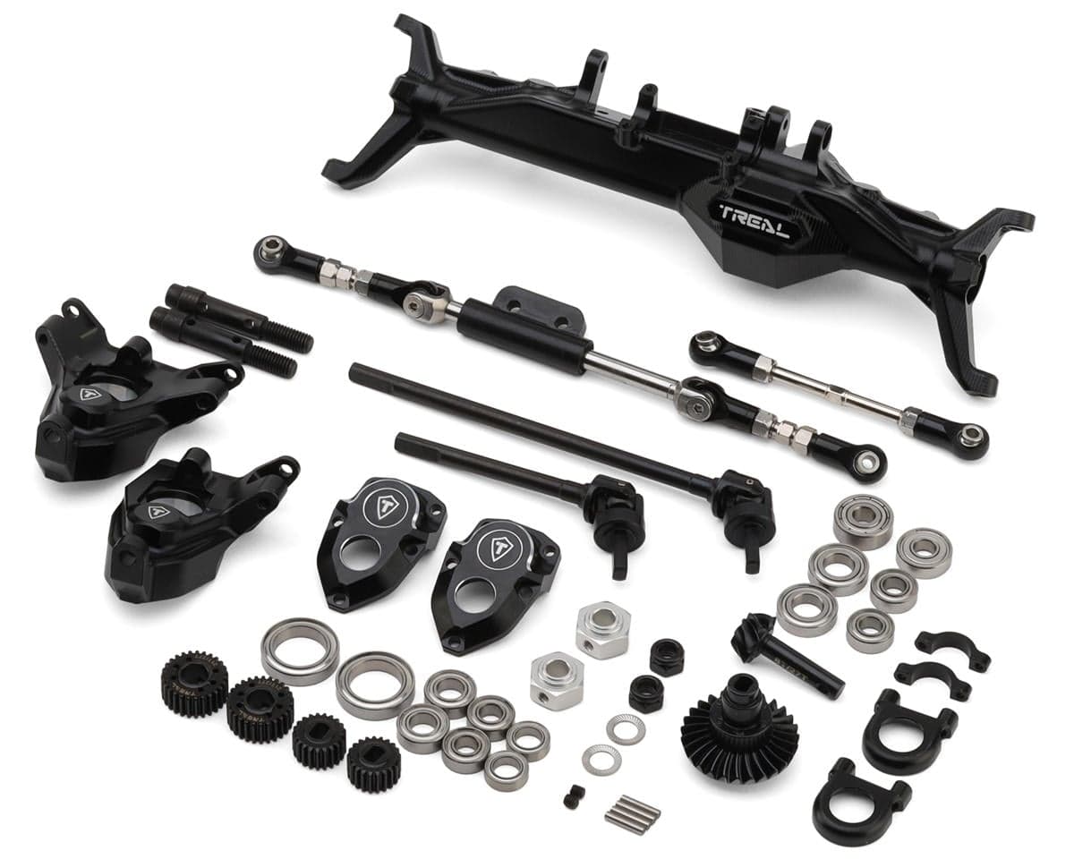 Treal Hobby Vanquish H10 Optic 7075 Aluminum Front Portal Axle Kit (Black)