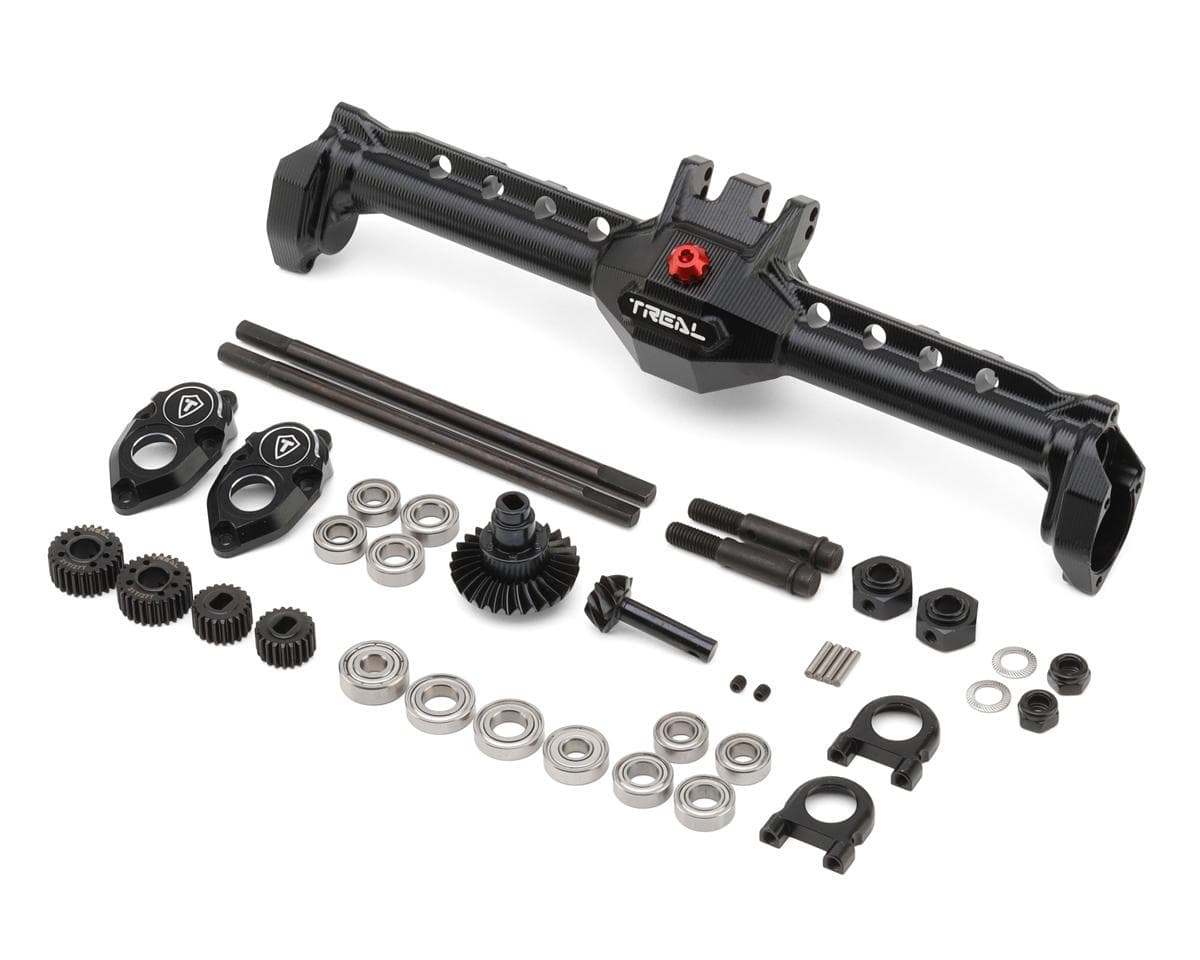 Treal Hobby Vanquish H10 Optic 7075 Aluminum Rear Portal Axle Kit (Black)