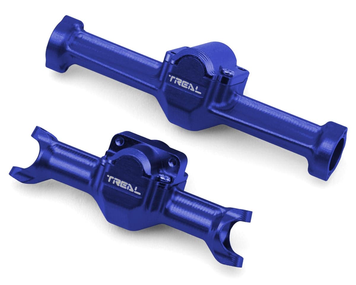 Treal Hobby Axial SCX30 7075 Aluminum Front & Rear Axle Housings Set (Blue)
